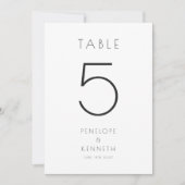 Downloadbare minimalistische witte bruiloft tafel  kaart (Voorkant)