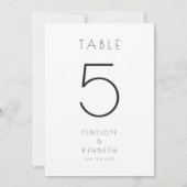 Downloadbare minimalistische witte bruiloft tafel  kaart (Achterkant)