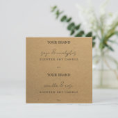 Downloadbare Modern Kraft Candle Labels Kaart (Staand voorkant)