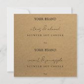 Downloadbare Modern Kraft Candle Labels Kaart (Achterkant)
