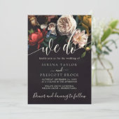 Downloadbare Moderne Bloem Boeket Bruiloft Kaart (Staand voorkant)