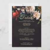 Downloadbare Moderne Bloem Boeket Bruiloft Kaart (Achterkant)