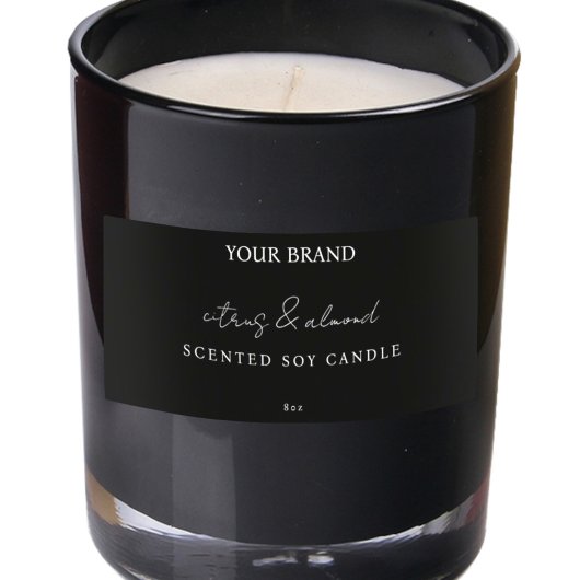 Downloadbare moderne zwarte kaarslabels kaart