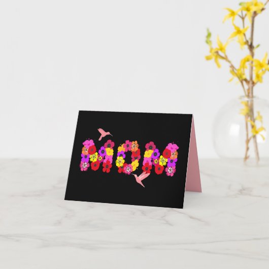 Downloadbare Moederdag Bloemen Moeder Hummingbird Kaart (Gele Bloem)