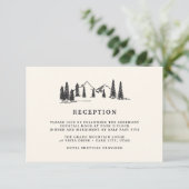 DOWNLOADBARE Mountain Sketch Wedding Enclosure Kaart (Staand voorkant)