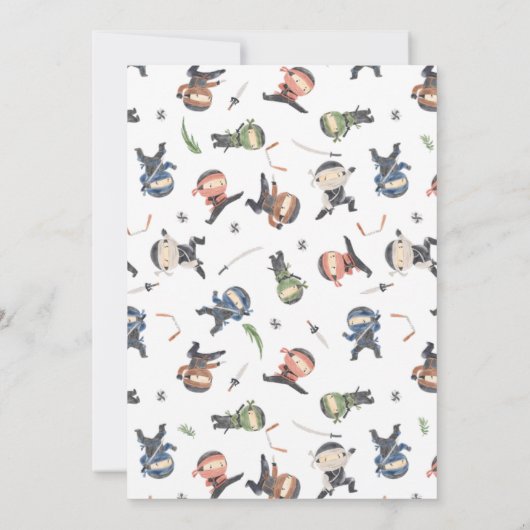 Downloadbare Ninja Verjaardag Dank u kaart (Achterkant)