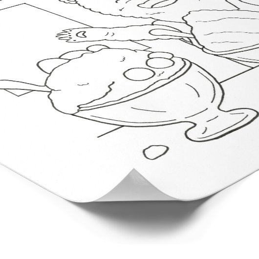 Downloadbare Polar Beer Shave Ice kinder Kleuring Poster (Hoek)