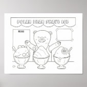 Downloadbare Polar Beer Shave Ice kinder Kleuring Poster (Voorkant)