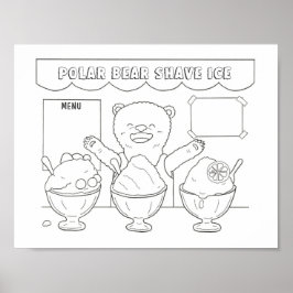 Downloadbare Polar Beer Shave Ice kinder Kleuring Poster