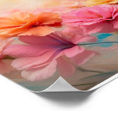 Downloadbare puppy omringd door pastelbloemen poster (Hoek)