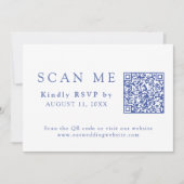 DOWNLOADBARE QR-code Chinoiserie Wedding RSVP Kaart (Voorkant)