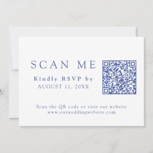 DOWNLOADBARE QR-code Chinoiserie Wedding RSVP Kaart (Voorkant)
