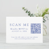 DOWNLOADBARE QR-code Chinoiserie Wedding RSVP Kaart (Staand voorkant)