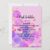 Downloadbare Roze Bubbels Uitnodiging (Voorkant)
