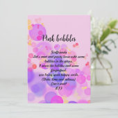 Downloadbare Roze Bubbels Uitnodiging (Staand voorkant)