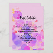 Downloadbare Roze Bubbels Uitnodiging (Voorkant / Achterkant)
