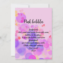 Downloadbare Roze Bubbels Uitnodiging