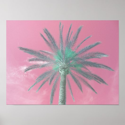 Downloadbare Roze Palmboom Pop Art Foto Poster (Voorkant)