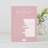 Downloadbare Roze Roze Bruid Feiten Bruiloft Spel Kaart (Staand voorkant)