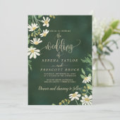 Downloadbare Sage Groene Bloemen Bruiloftsinvatie Kaart (Staand voorkant)