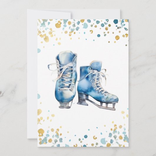 Downloadbare Schaatsen Verjaardag Dank u kaart (Achterkant)