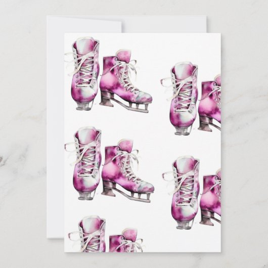 Downloadbare Schaatsen Verjaardag Dank u kaart (Achterkant)