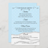 Downloadbare sneeuw winter vakantie Kerstmenu Kaart (Voorkant / Achterkant)