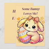Downloadbare Some Bunny Loves Me - Ansichtkaart Feestdagenkaart (Voorkant / Achterkant)