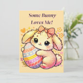 Downloadbare Some Bunny Loves Me - Ansichtkaart Feestdagenkaart (Staand voorkant)
