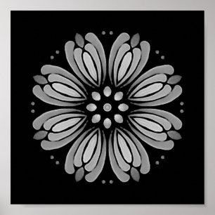 Downloadbare stip uw eigen bloemenmandala-Poster Poster