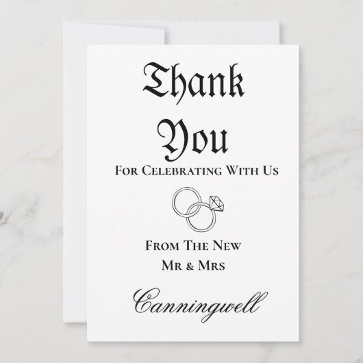 Downloadbare trouwring kalligrafie kaart (Voorkant)