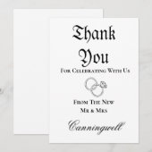 Downloadbare trouwring kalligrafie kaart (Voorkant / Achterkant)