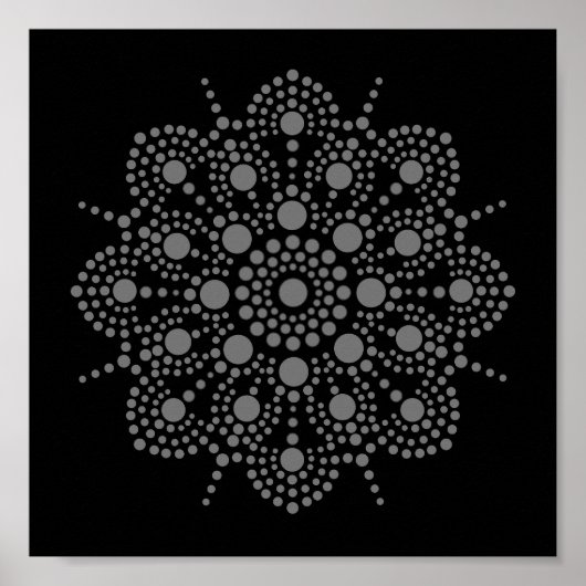 Downloadbare Unieke Abstracte Kunst Mandala Sjablo Poster (Voorkant)