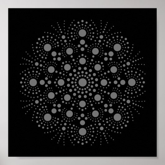 Downloadbare Unieke Abstracte Kunst Mandala Sjablo Poster (Voorkant)