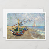 Downloadbare vele boten landschap van Van Gogh Kaart (Voorkant / Achterkant)