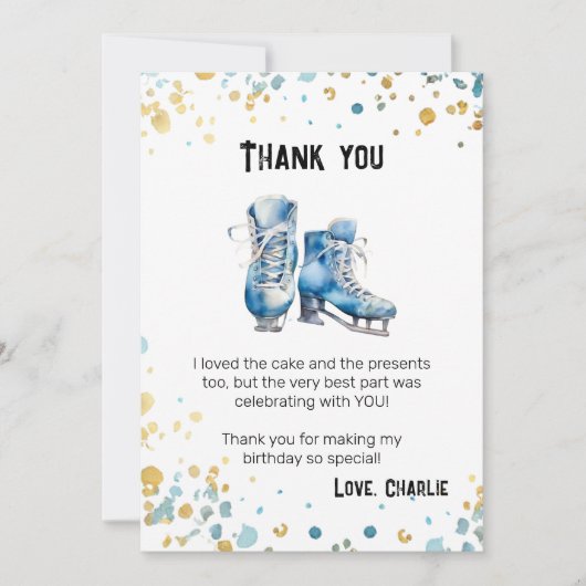 Downloadbare Verjaardagskaart met Dank je wel en S Kaart (Voorkant)