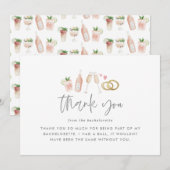 downloadbare waterverf bruidsmeisjes bedankt kaart (Voorkant / Achterkant)