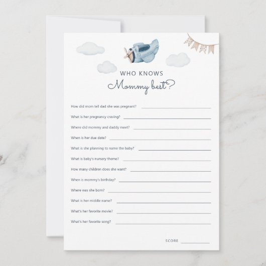 Downloadbare 'Wie kent mama het beste' spelkaart Kaart (Voorkant)