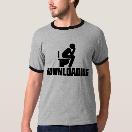 Downloaden - Funny Toilet Pooping T-shirt (Voorkant)