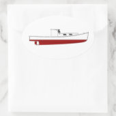 Downneast Maine kreeft boot kleur illustratie Ovale Sticker (Tas)