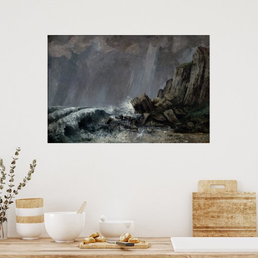 Downpour at Etretat Poster (Keuken)