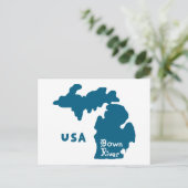 Downriver Michigan Blue Briefkaart (Staand voorkant)