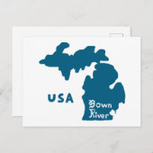 Downriver Michigan Blue Briefkaart (Voorkant / Achterkant)