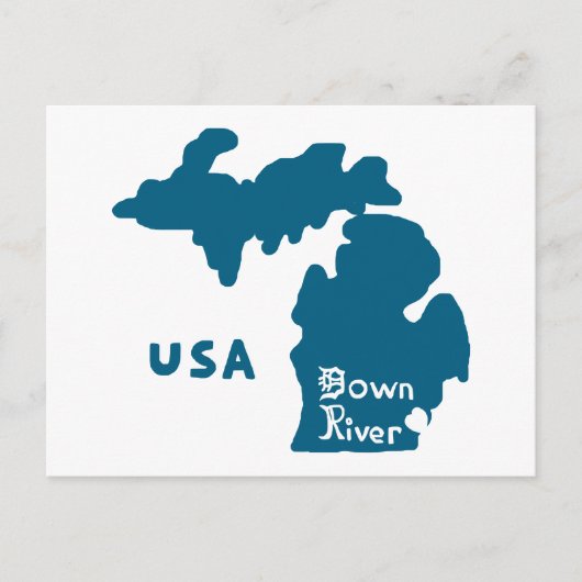 Downriver Michigan Blue Briefkaart (Voorkant)