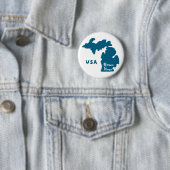 Downriver Michigan Blue Ronde Button 5,7 Cm (In situ)