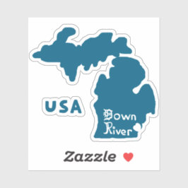 Downriver Michigan Blue Sticker