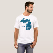 Downriver Michigan Blue T-shirt (Voorkant volledig)