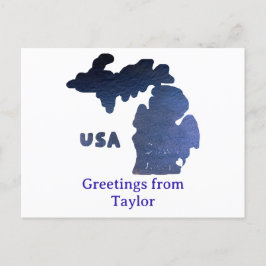 Downriver Michigan Custom City River Briefkaart