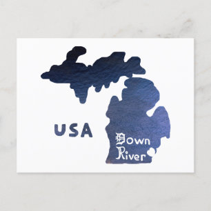 Downriver Michigan River Briefkaart