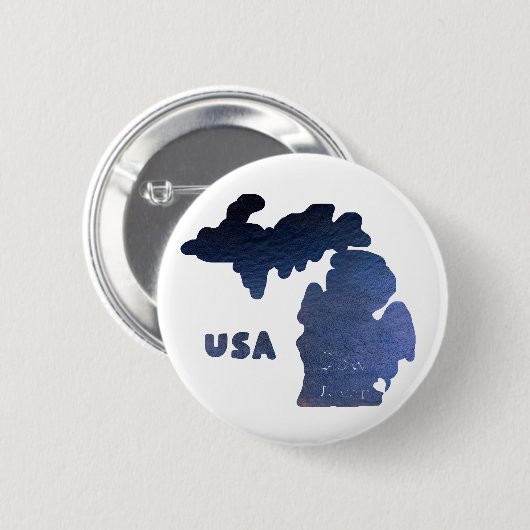 Downriver Michigan River Ronde Button 5,7 Cm (Voorkant /achterkant)